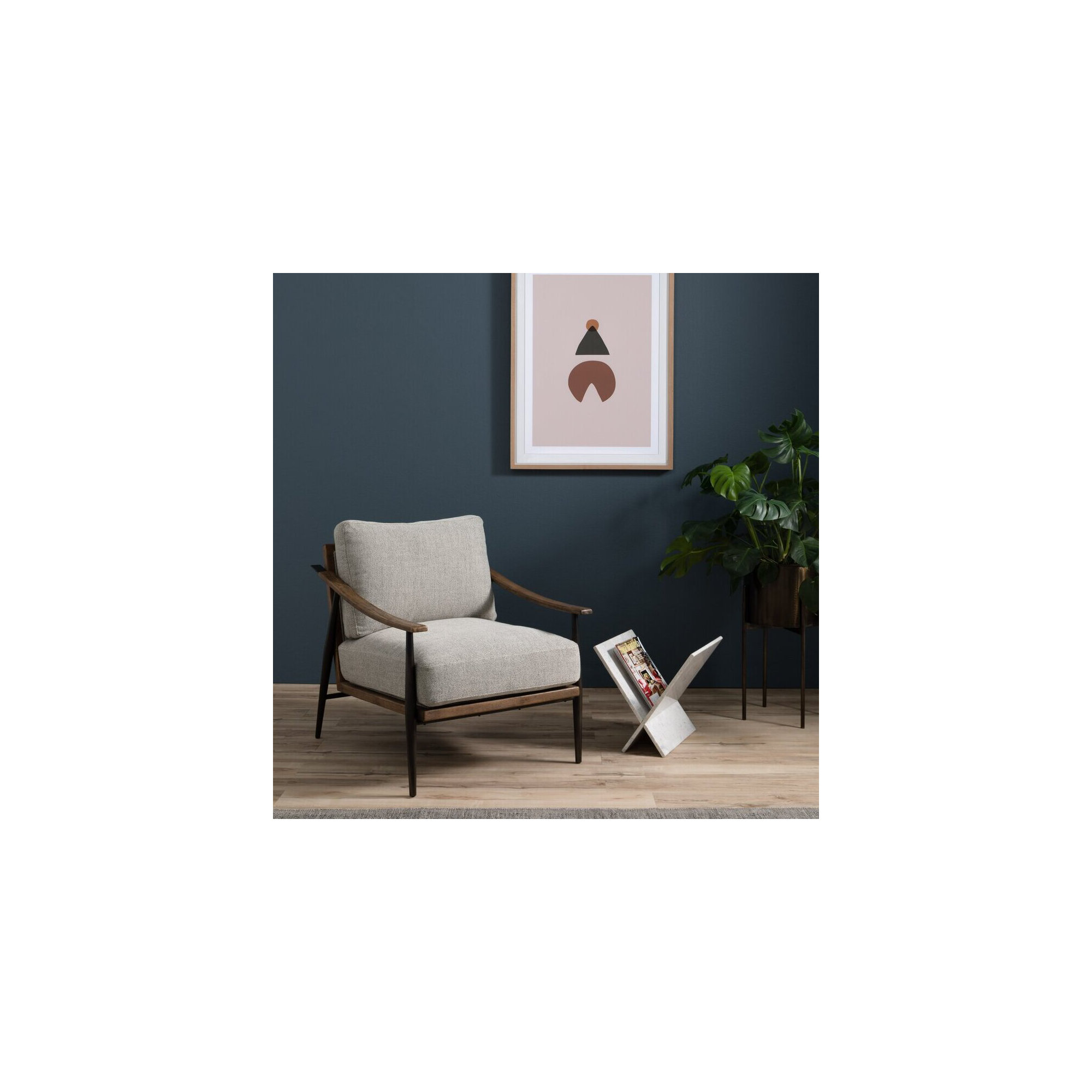 Paralimni Club Armchair, Gabardine Gray Polyester Blend