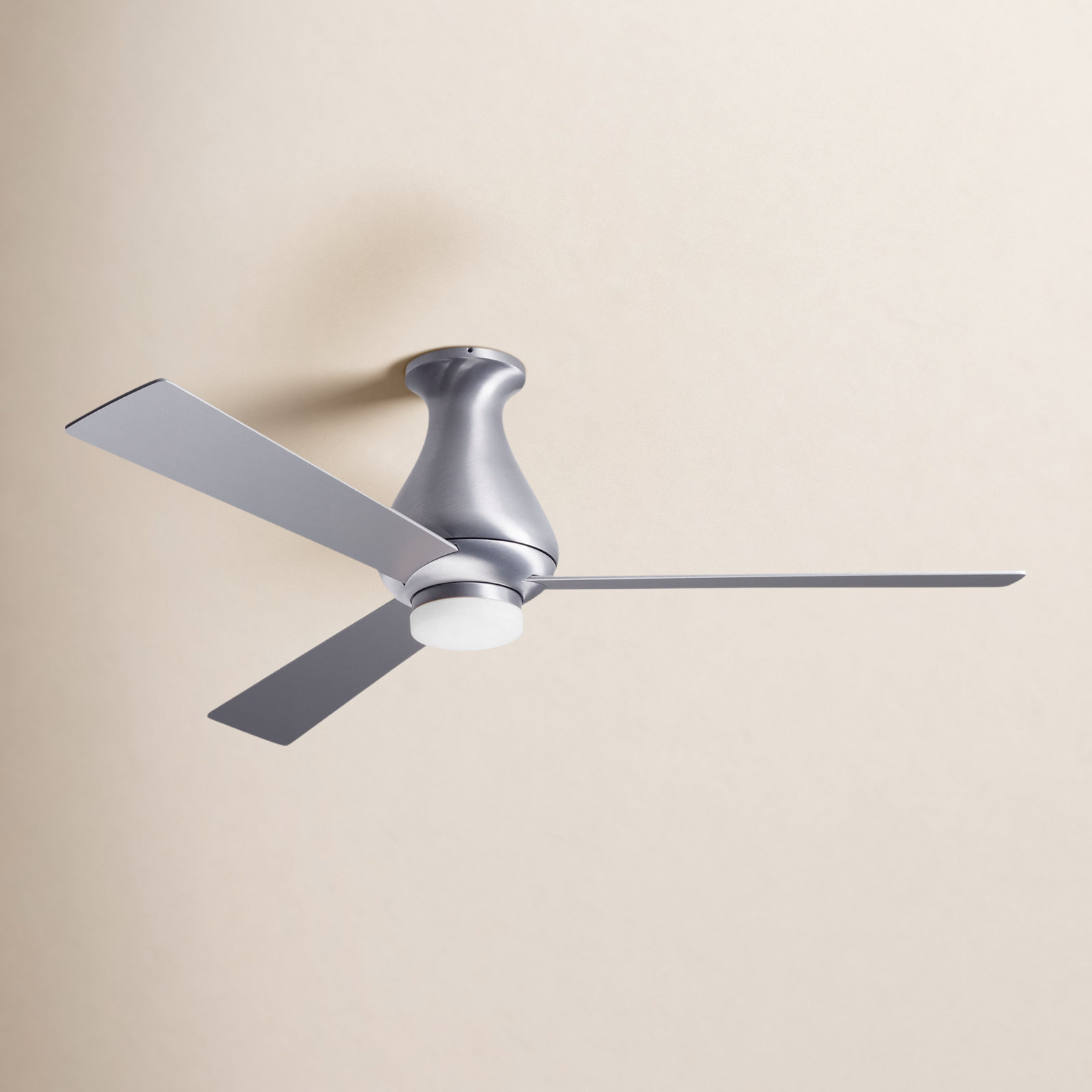 52'' 3 Blade Ceiling Fan with LED Light Kit, Brushed Aluminum, White, Fan Speed and Light Control (2-wire)
