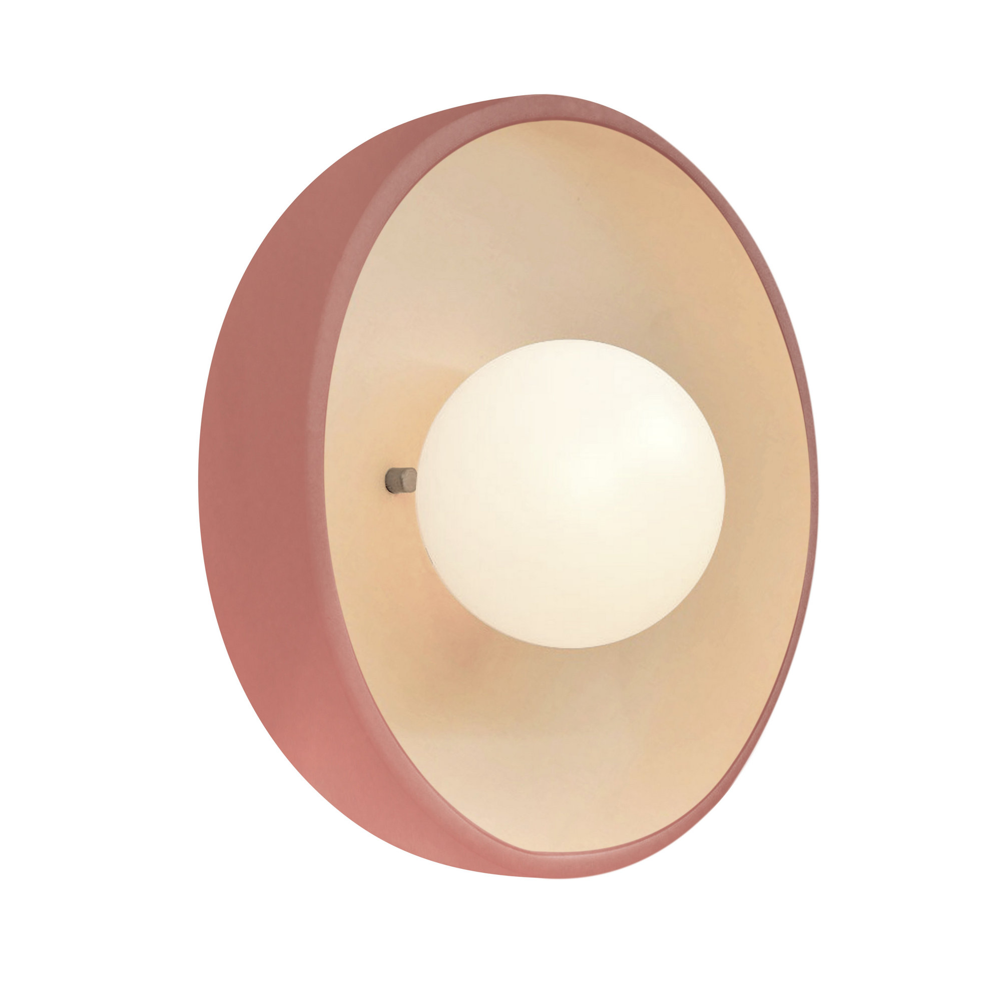 Ambiance - Flush Coupe ADA Wall Sconce - Antique Gold, Gloss Blush