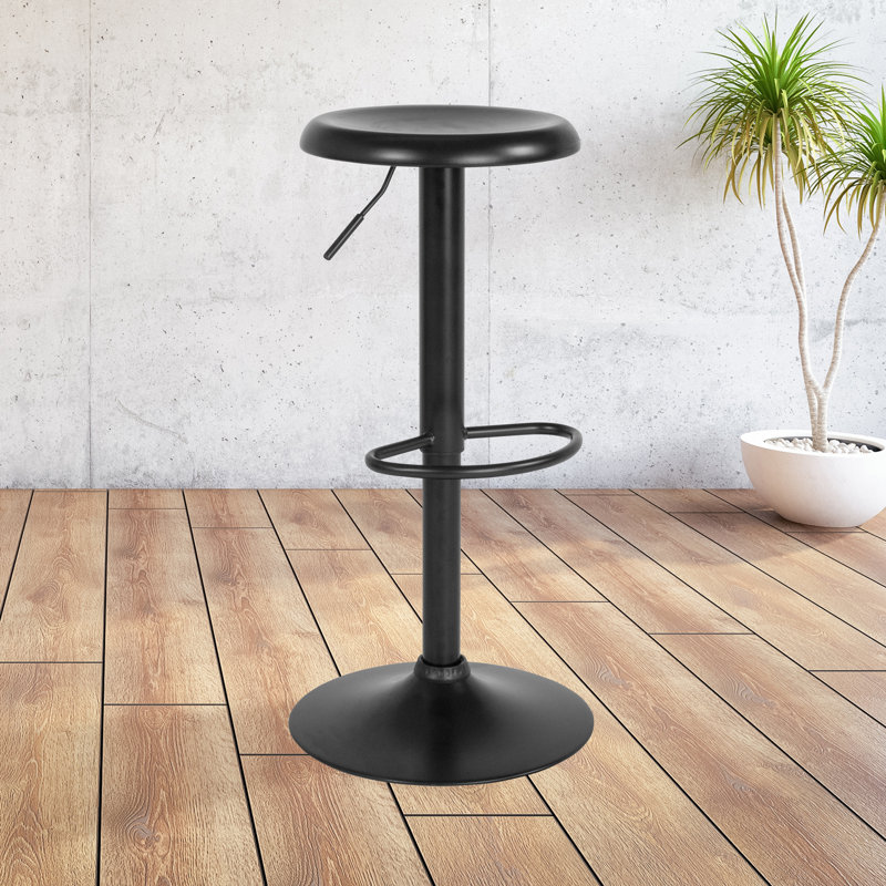Adjustable Height Retro Barstool, Black