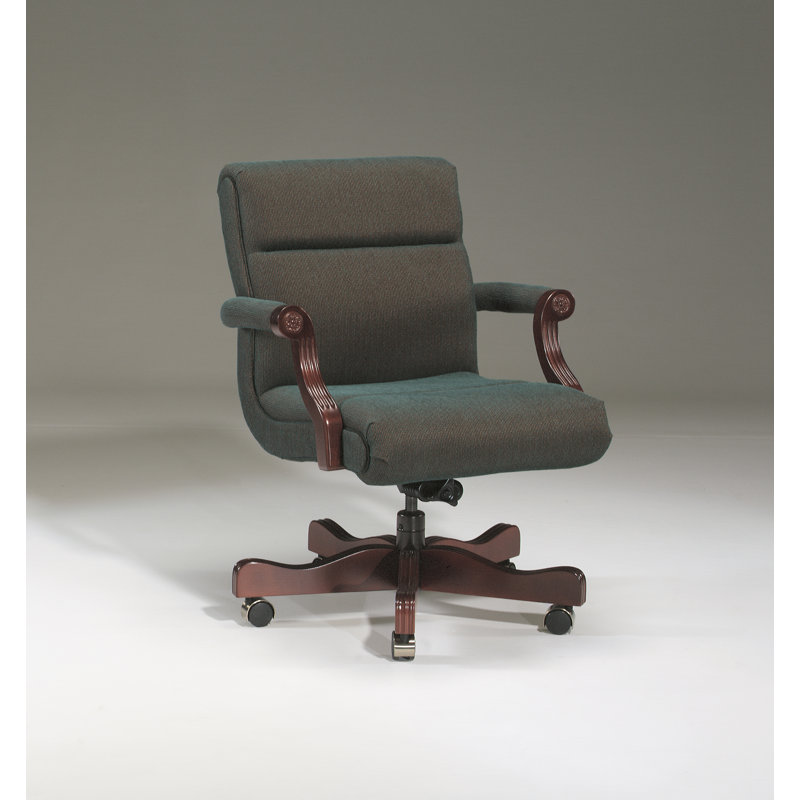 Genuine Leather Executive Chair, Not Included, Graphite, Walnut