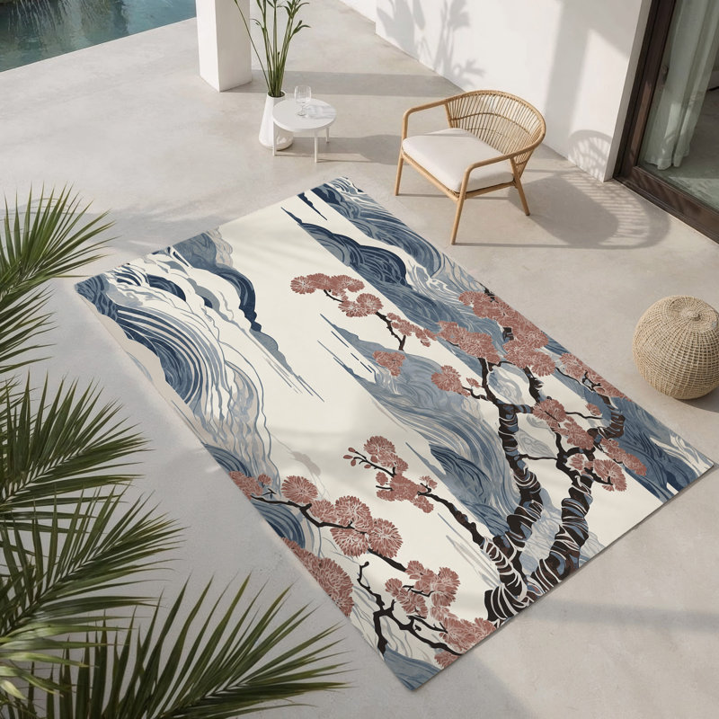 Lunar Petals Indoor And Outdoor Area Rug, Rectangle 3' x 5'