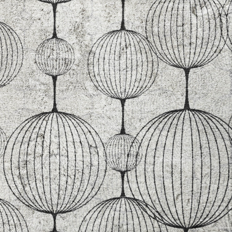 Tapis géométrique Dream Shag ADS732 lavable à la machine de qualité supérieure, Graphite, 8 pi x 10 pi
