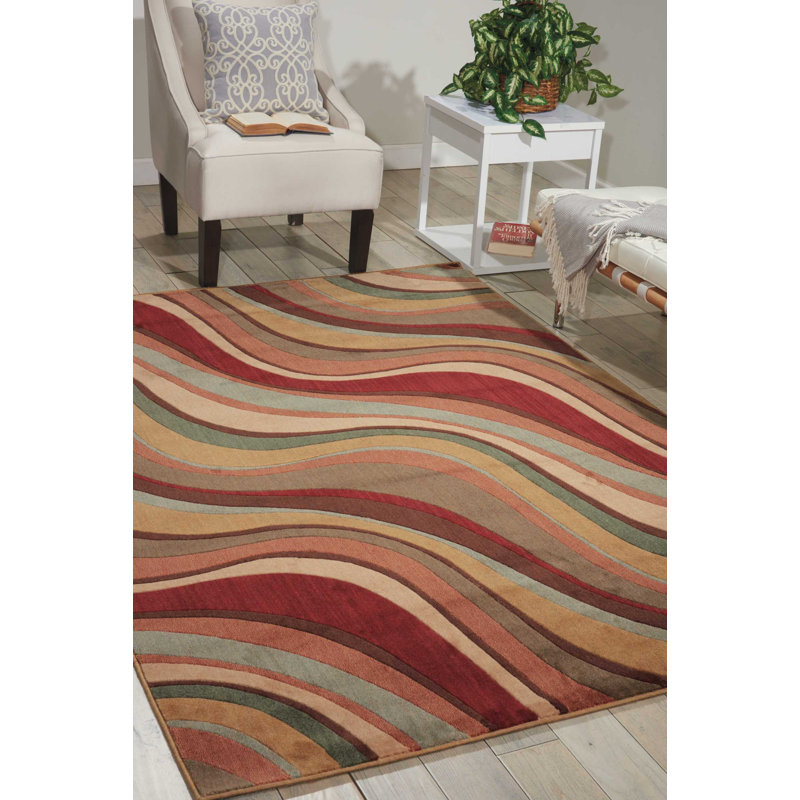 Tapis contemporain transitionnel multicolore Anastasia, Rectangle 2 pi x 2 pi 9 po
