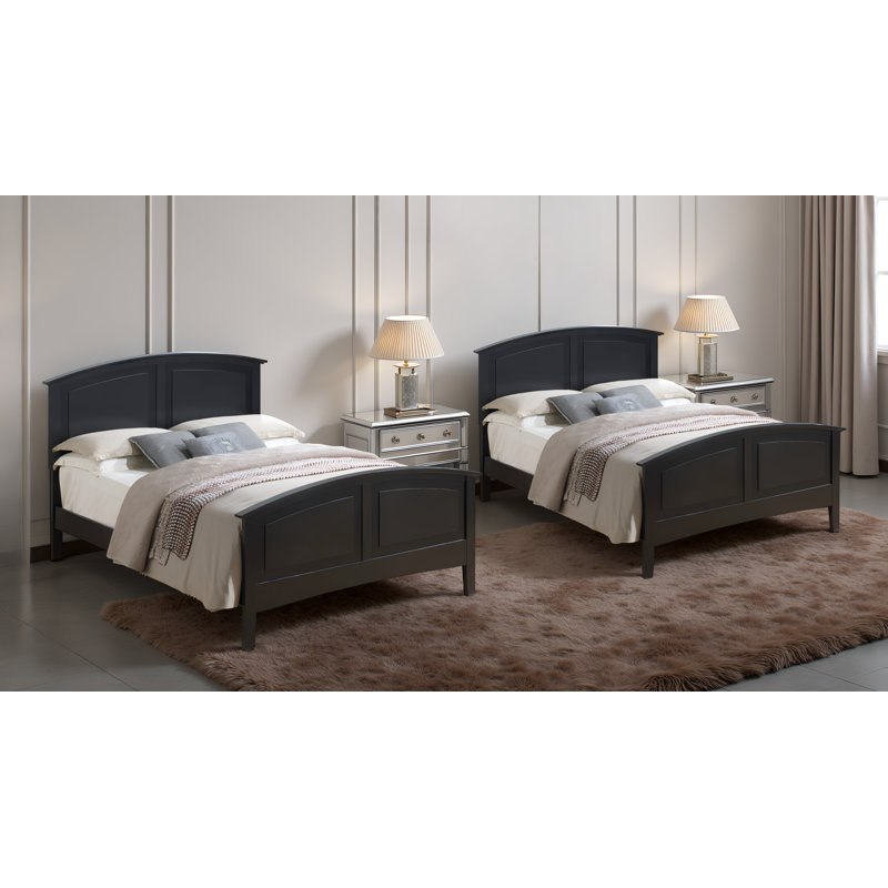 Ensemble de 2 lits doubles noirs Halden, Noir, Double