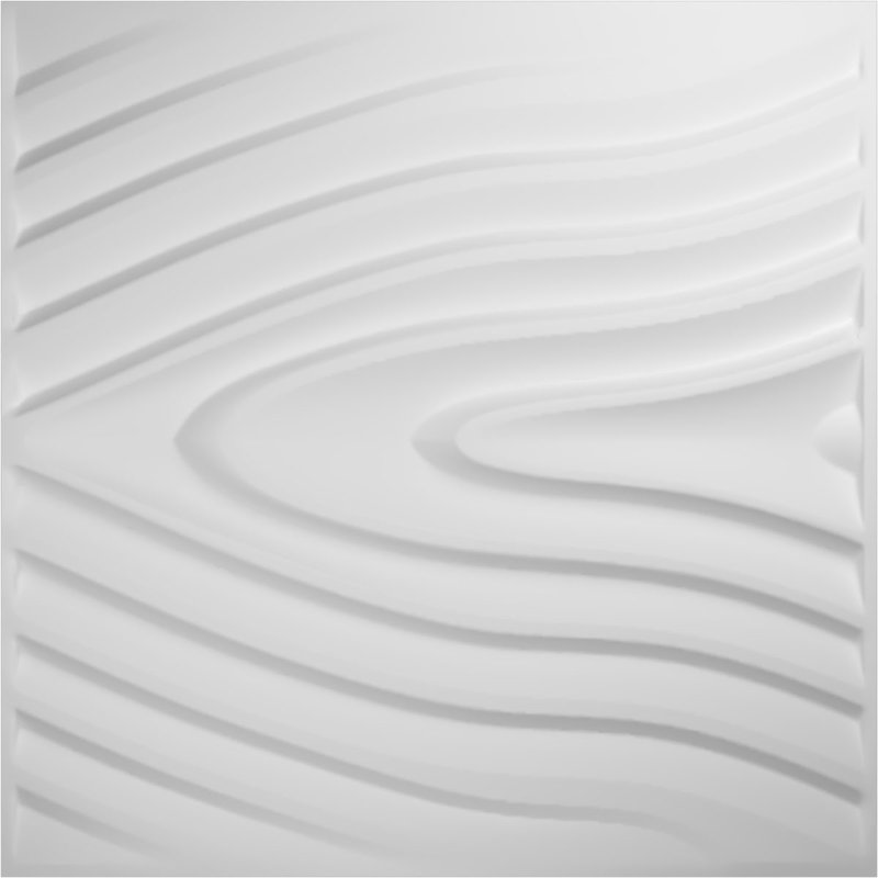 White Textured 3D PVC Wall Panels, 19.63" x 19.63", 10-Pack