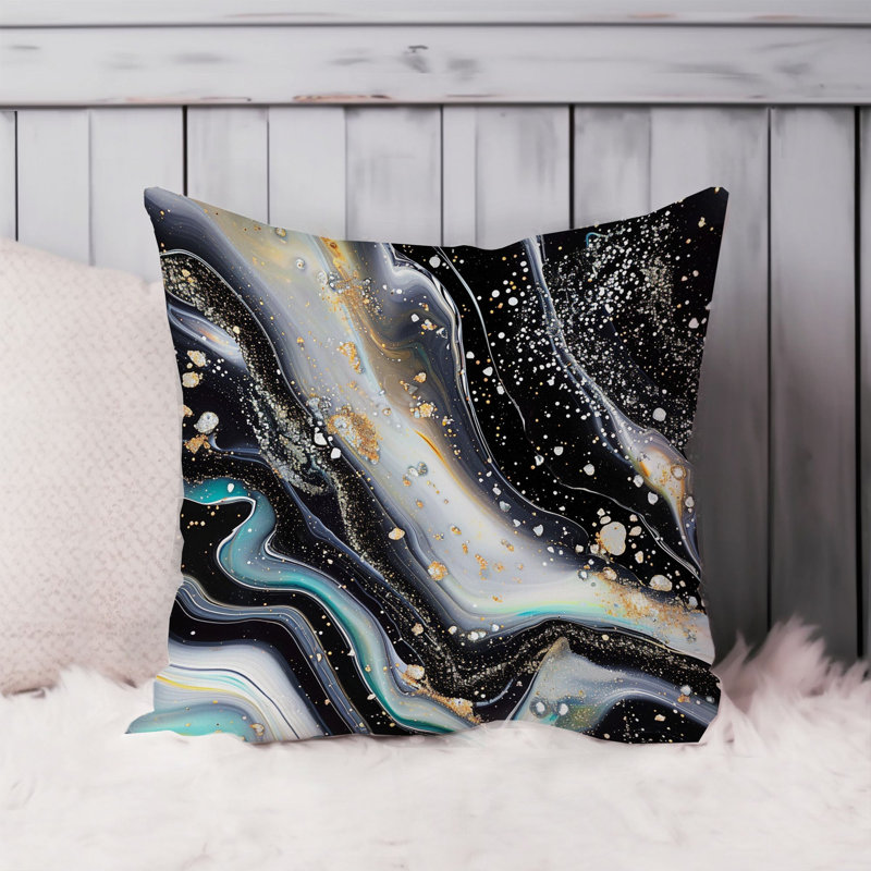 Abstract Multicolor Geode Crystals Marble V Modern, 16" H x 16" W