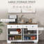Buffet, buffet avec 2 tiroirs, 2 armoires de rangement, 4 portes de style grange