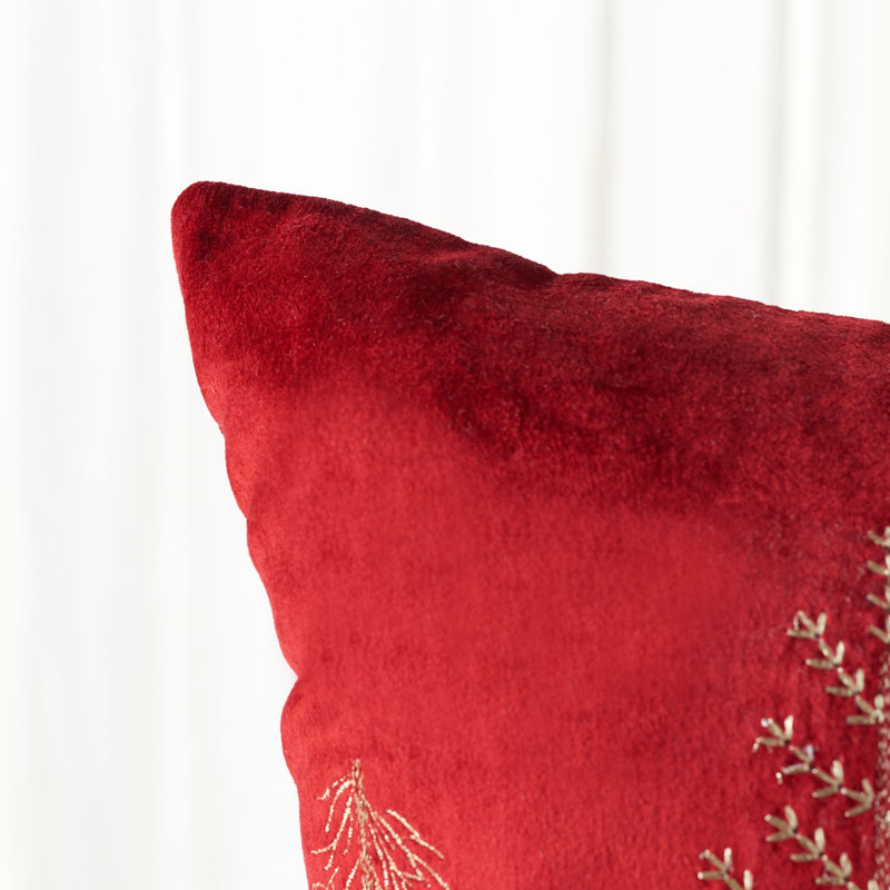 Reversible Throw Pillow, Red/Gold