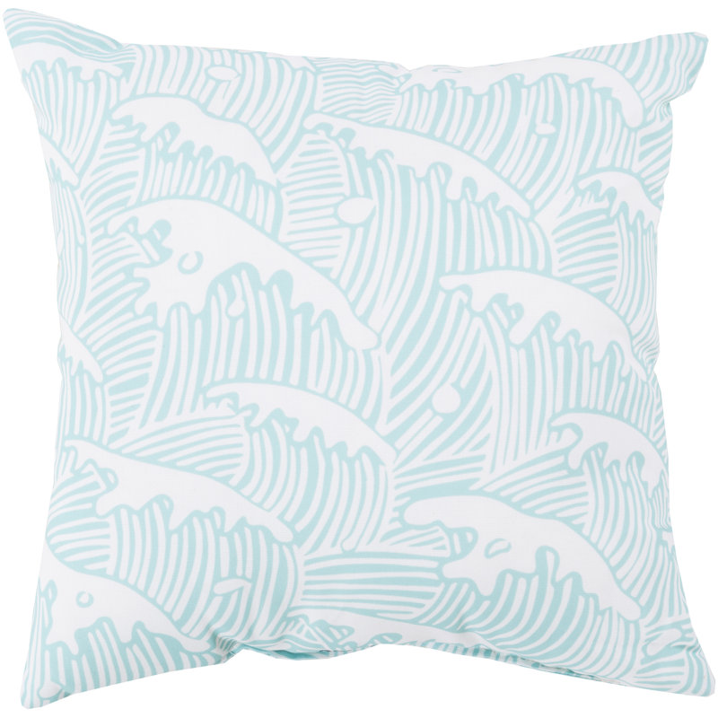 Rain Outdoor Throw Pillow, 26" W x 26" D, Aqua