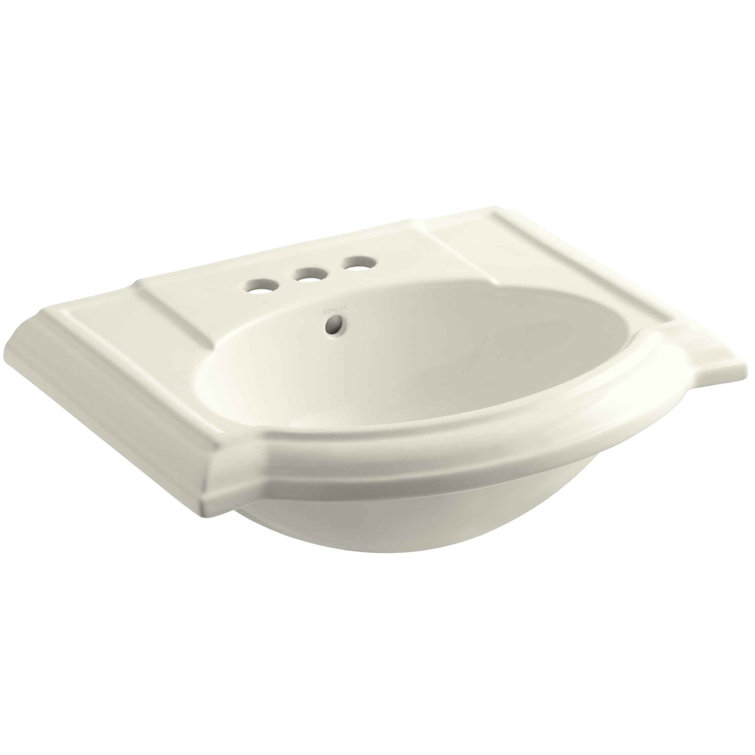Devonshire® Ceramic 24" Pedestal Bathroom Sink with Overflow