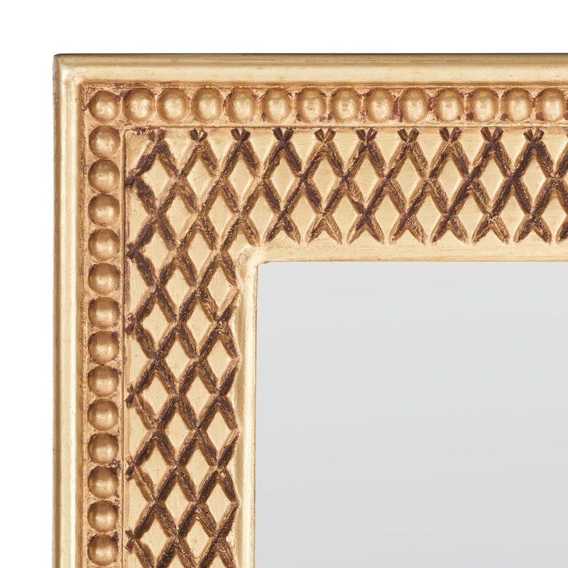 Engineered Wood Flat Wall Mirror, Gold