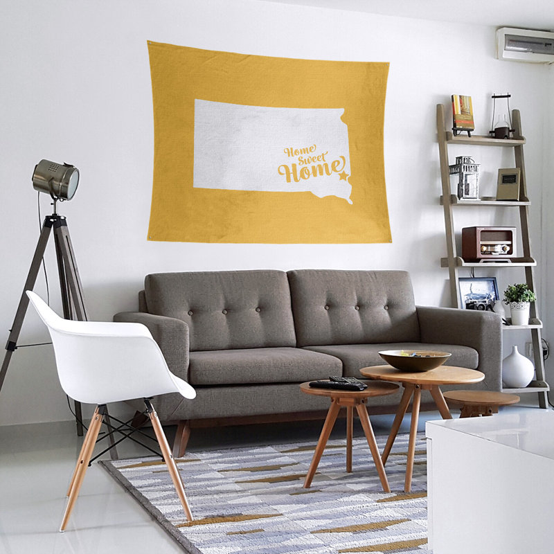 Tapisserie Home Sweet Sioux, H 104 po x l 88 po, Jaune