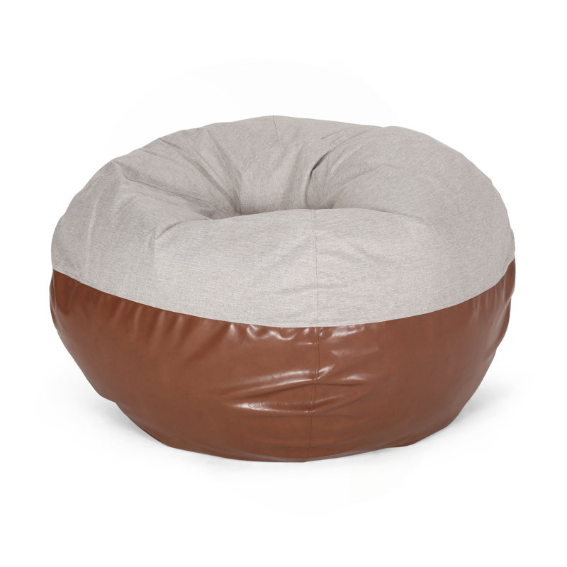 Fauteuil à billes rond Maxi, Similicuir gris pâle