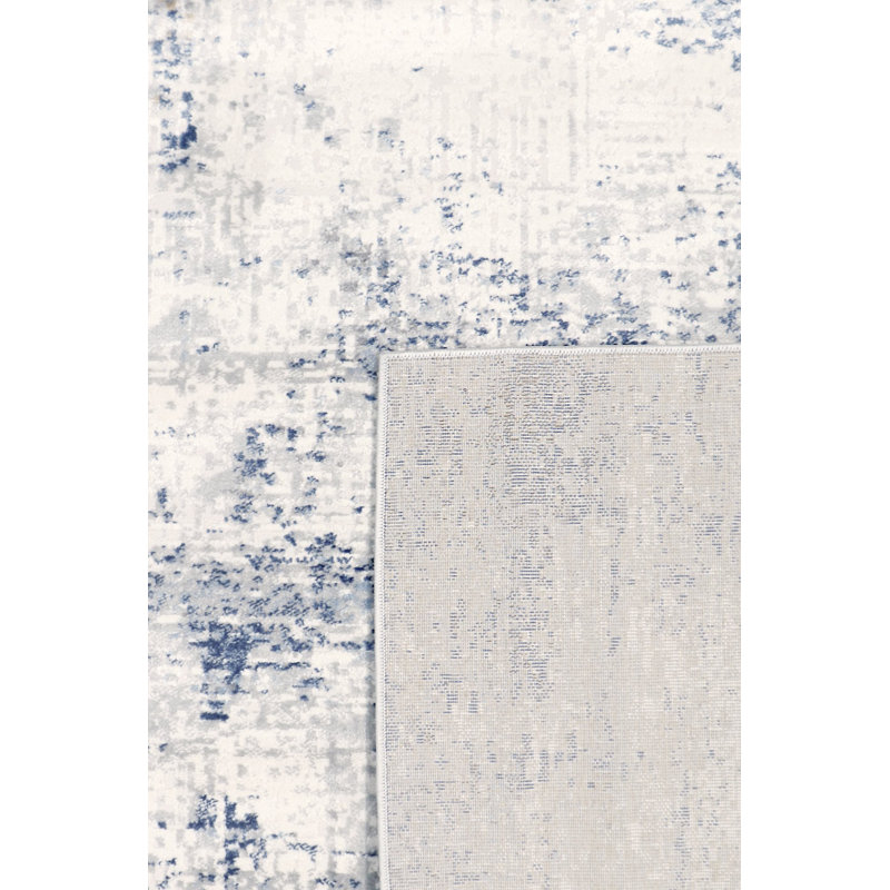 Luxurious Modern Edge 4' x 6' Rectangular Gray Synthetic Rug