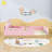 Upholstered Platform Bed With Animal Pillows And Storage Bags-1400849024