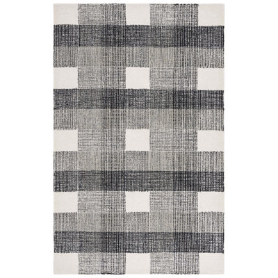 Hand-Tufted Wool Plaid Rug