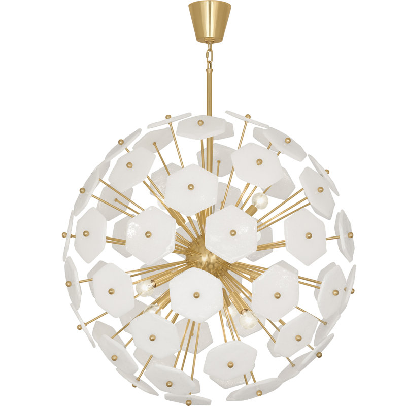 Vienna 12 - Light Glass Chandelier, Modern Brass