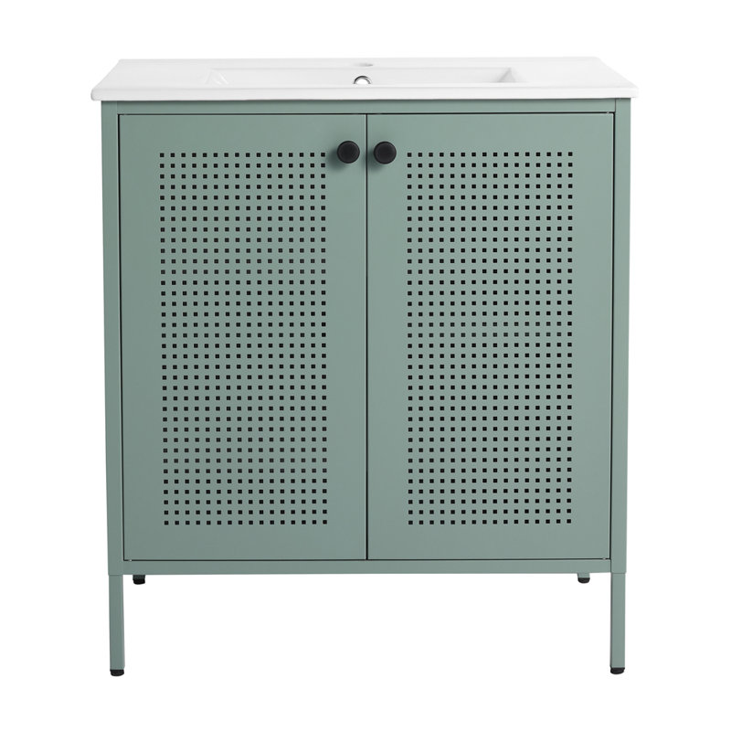 29.72'' Single Bathroom Vanity with Top, Mint Green