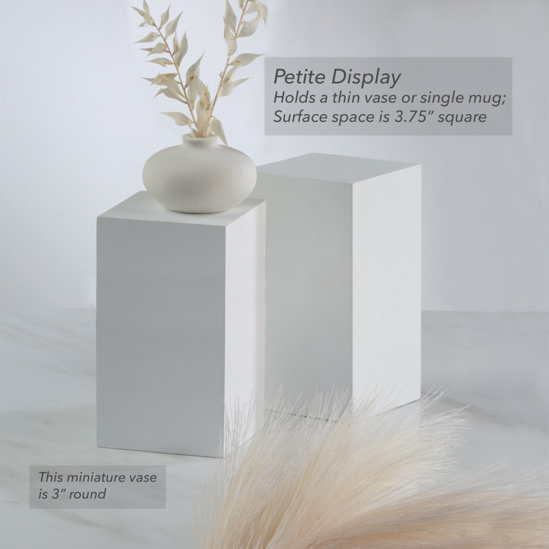 White 2 Piece Tall Wood Tabletop Risers, White