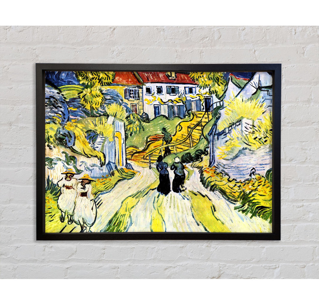 Straße und Weg in Auver von Vincent Van Gogh - Einzelbildrahmen Kunstdrucke auf Leinwand