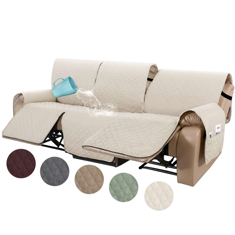 100% Waterproof Microfiber Fabric Slipcover Machine Washable, Ivory Microfiber
