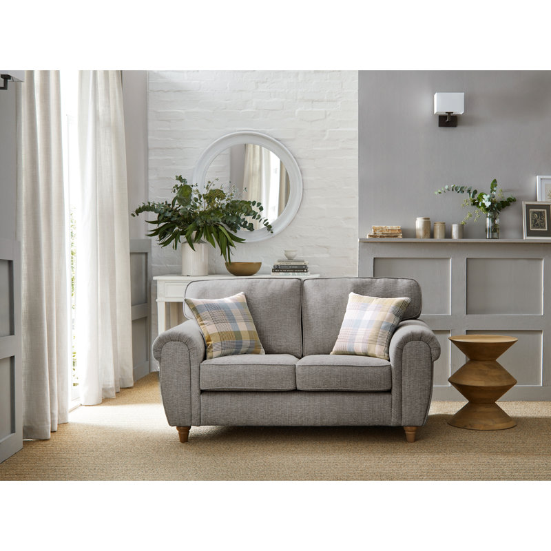 Vivo 2 Seater Round Arm Sofa, Silver