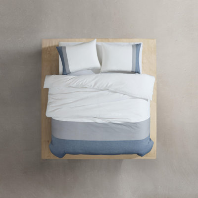 Calvin Klein Chambray Handkerchief Blue Comforter Set
