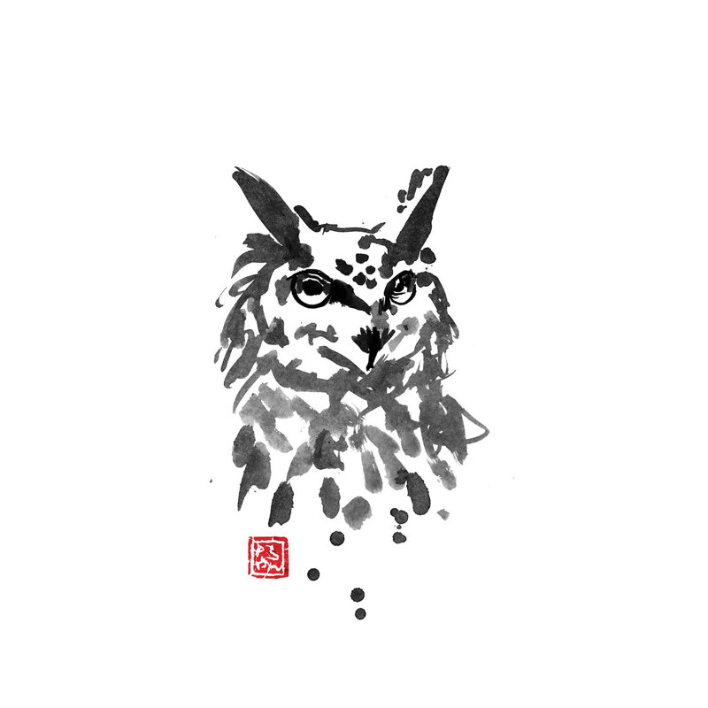 Owl by Péchane - Print on Canvas, Wrapped Canvas, 20.32 cm H x 30.48 cm W