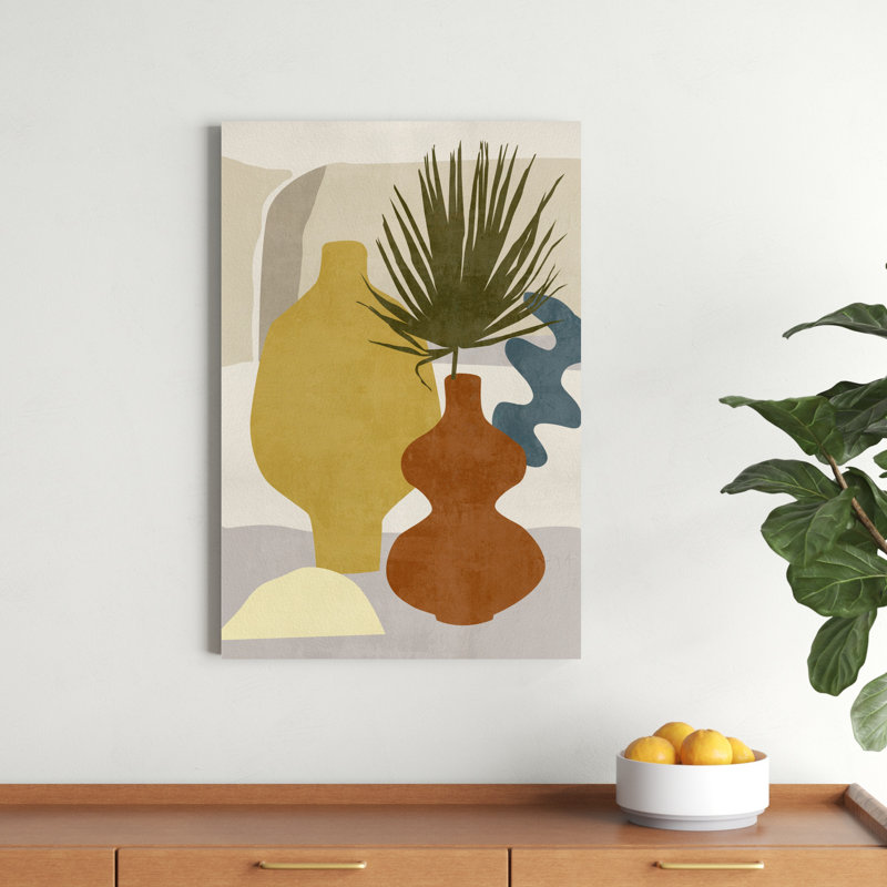 Vases décorés II, H 36 po x l 24 po, Toile tendue, Sans cadre