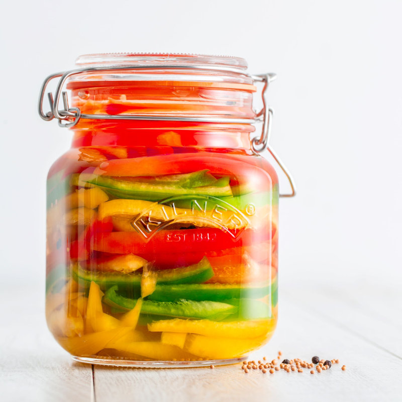 Kilner clip top square jar, 1L, 3