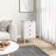 HOMCOM Bedside Table with 3 Drawers Set of 2 40 x 30 x 64 cm White
