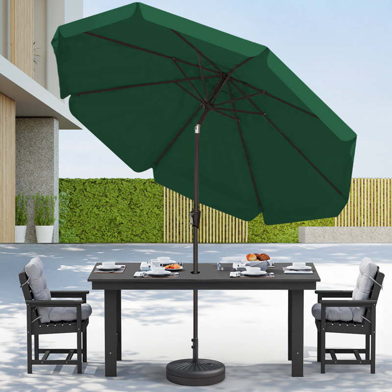Parasol de marché pour patio extérieur, Vert foncé, H 97,6 po x l 108 po x P 108 po