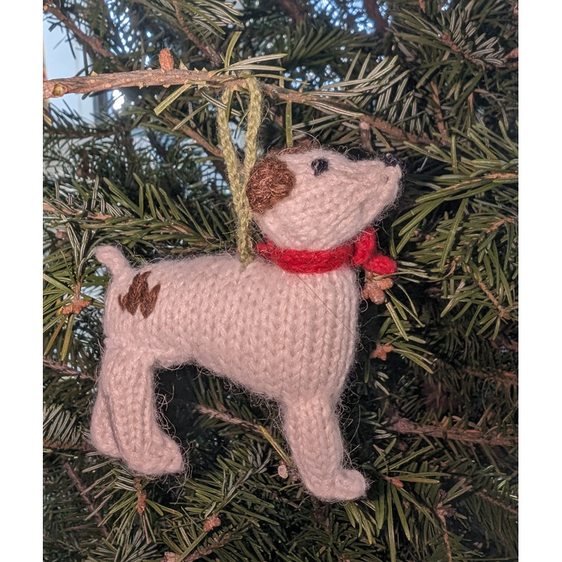 Arcadia Home Jack Russell Terrier Hand-Knit Ornament