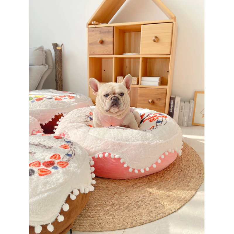 Stellan Cotton Pet Bed, Pink, 31.49 cm H x 31.49 cm W x 31.49 cm D