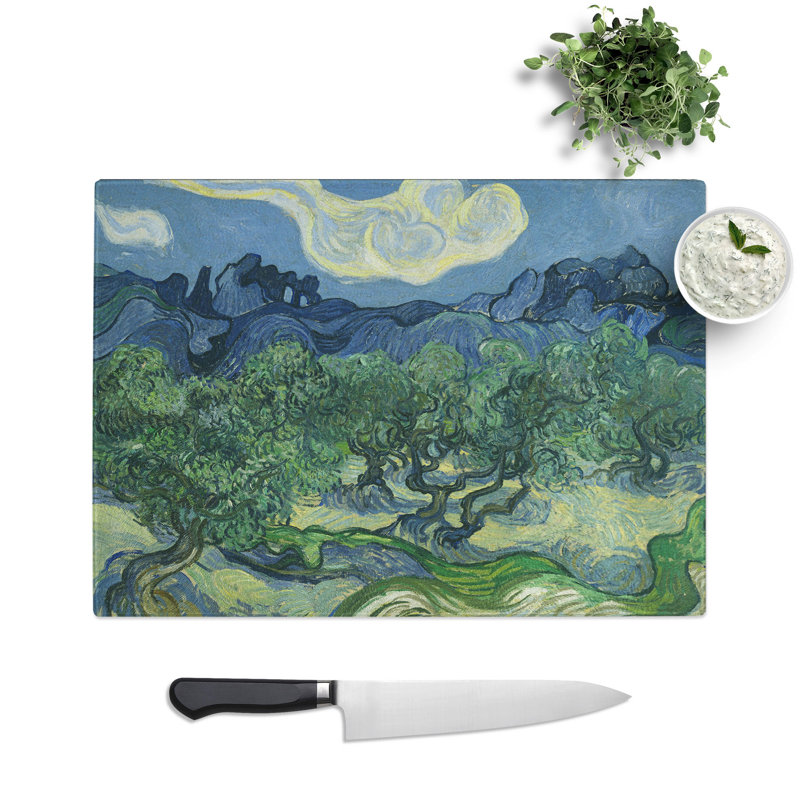 The Olive Trees by Vincent Van Gogh Chopping Board, 0.4cm H x 20cm W x 28.5cm L