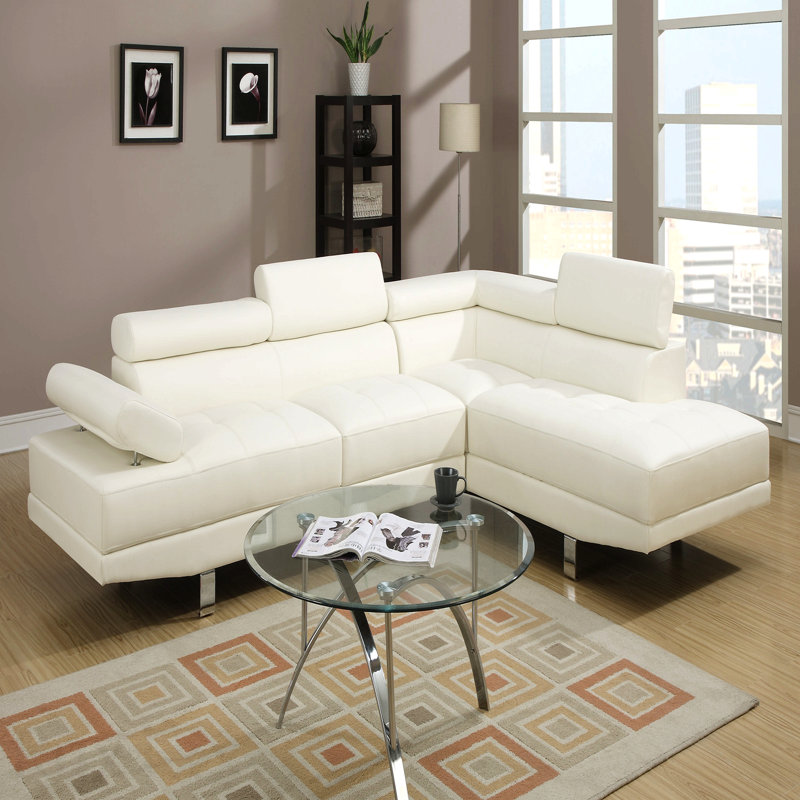 Canapé modulaire en similicuir blanc