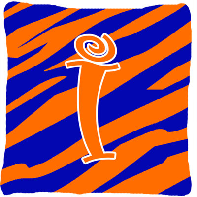 Monogramme initiale Tiger Stripe jet intérieur/extérieur oreiller