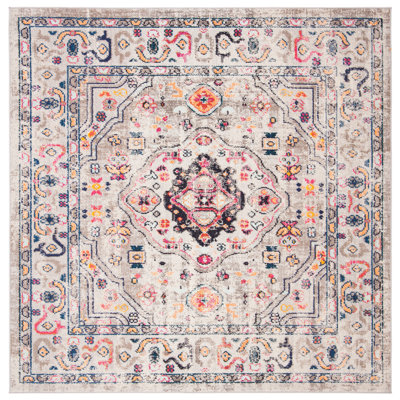 Felty Oriental Gray/Blue/Orange Area Rug
