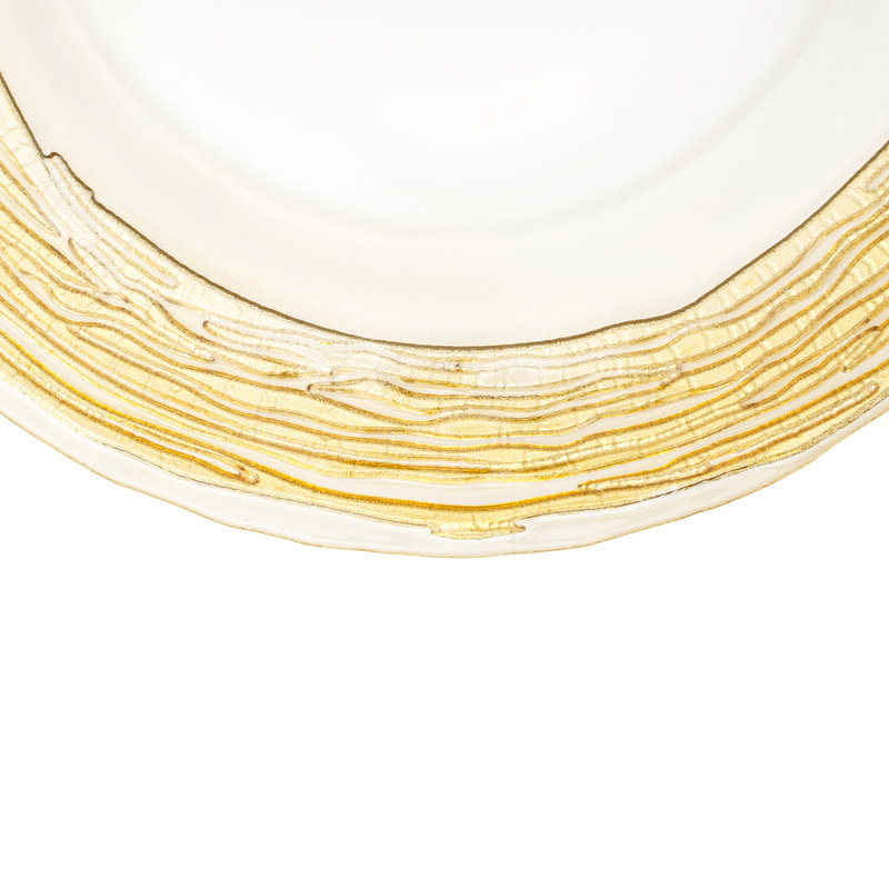 Mccain Glass Abstract Charger, Gold