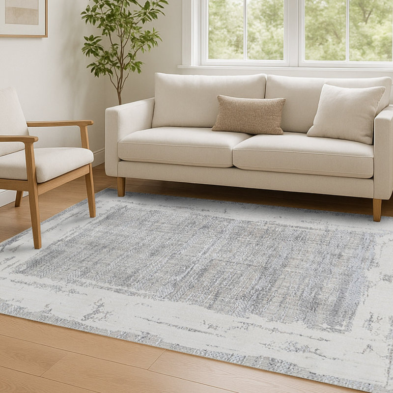 Tapis Beaufort Charleston Greer & Sumter, Gris clair, 7 pi 10 po x 10 pi