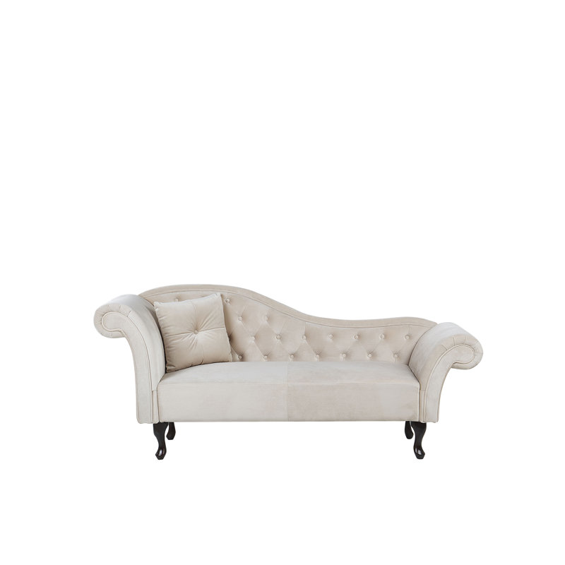 Whitlock Velvet Chaise Lounge, Left-Arm Chaise, Beige