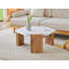 Table basse hexagonale de 31 pouces de style moderne avec surface en marbre blanc.