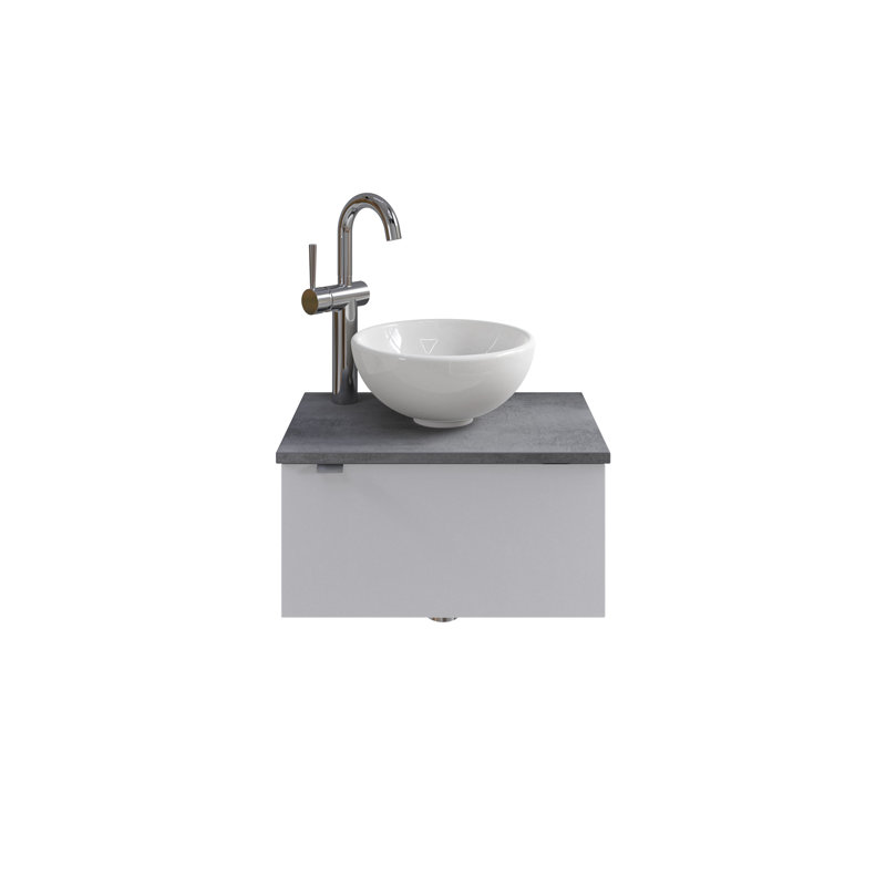 Bathroom Furniture Suite, Left aligned, White/Grey