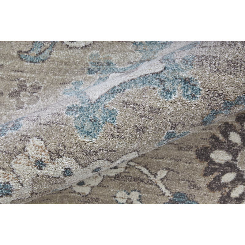 Tapis floral et botanique Odis, Rectangle 6 pi 4 po x 9 pi 2 po