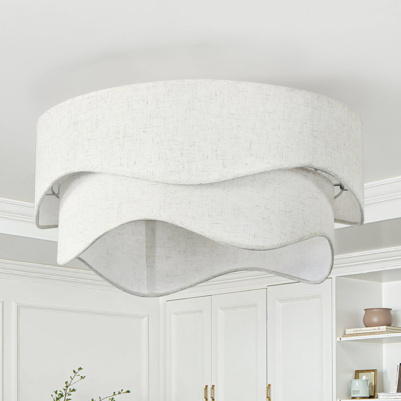 20'' Boho Caged Ceiling Fan With Fabric Shades, Light Kit And Remote Control