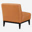 Fauteuil d'appoint rembourré en cuir avec dossier orange et dossier en bois massif-1082457462