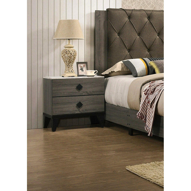 Table de chevet contemporaine, Gris