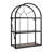 3-Tier Rustic Wall Shelf, Foldable Floating Storage Rack with Arched Metal Frame, Space-Saving