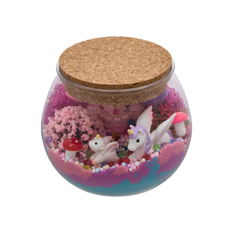 Dinosaur DIY Terrarium Kit for Kids with Adjustable LED Light & Remote Control, Pink